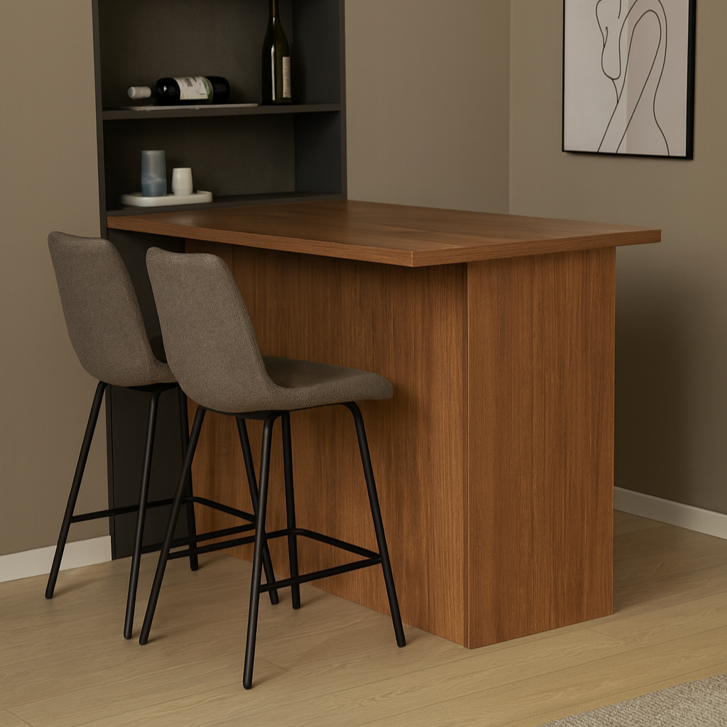 Gela Fabric Bar chair, Grey & Black