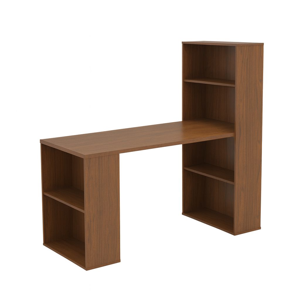 Trento L Shaped Office Desk, KS Walnut