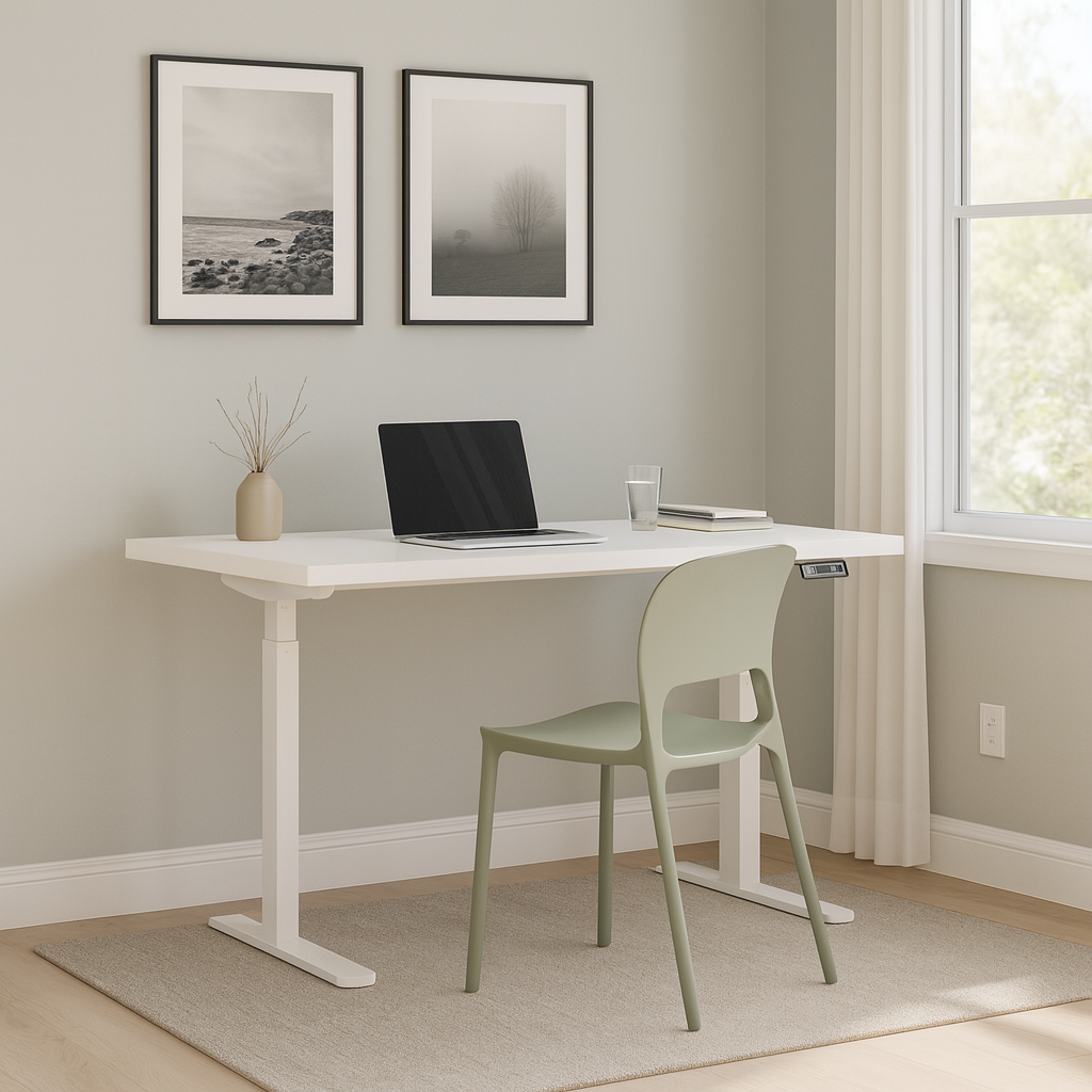 Uta Electrtic Standing Desk, White 1.6M