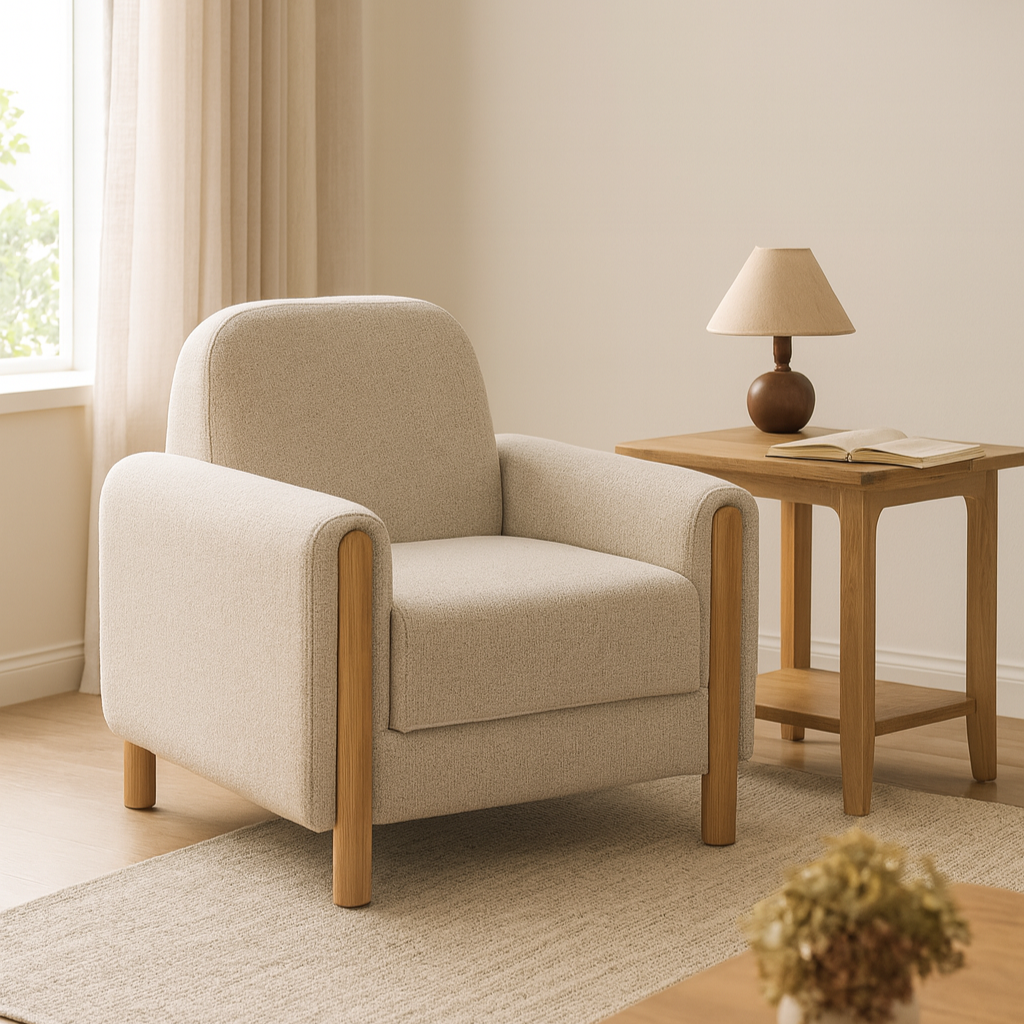 Noale Single Seater Sofa, Beige