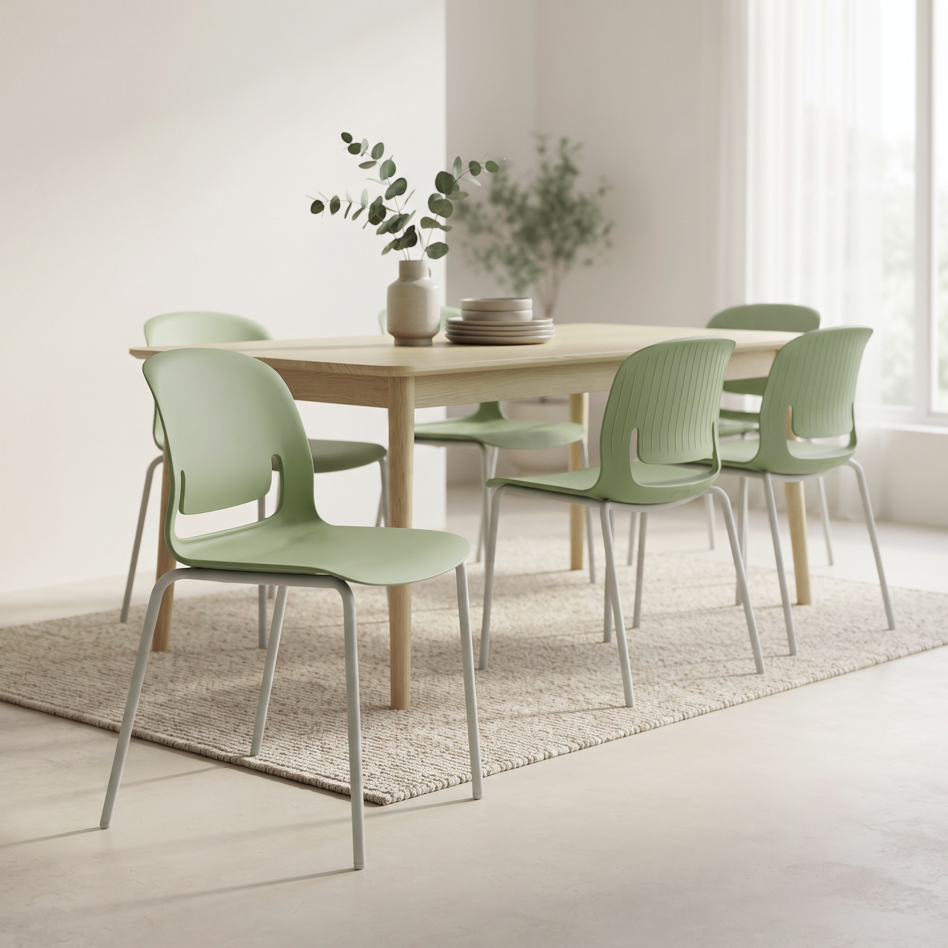 Colico Dining Chair, Green, Set of 5