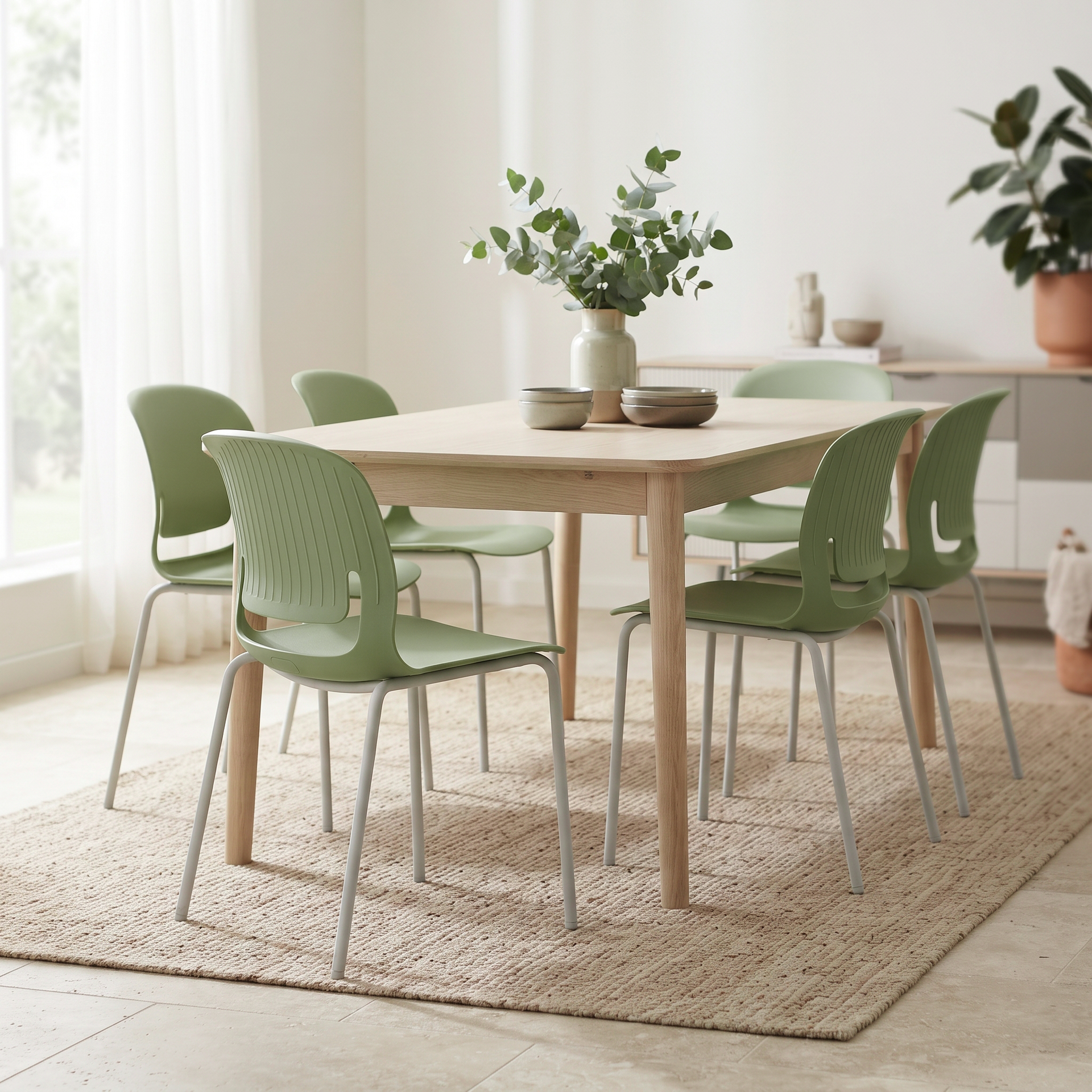 Colico Dining Chair, Green, Set of 5