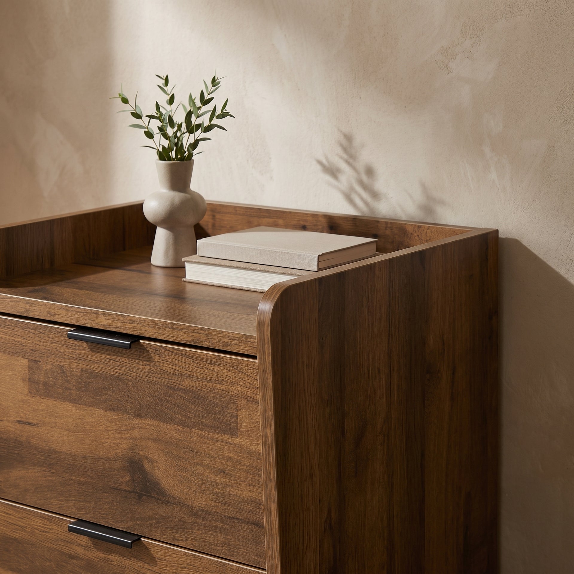 Corsi Bedside Table, Elmwood