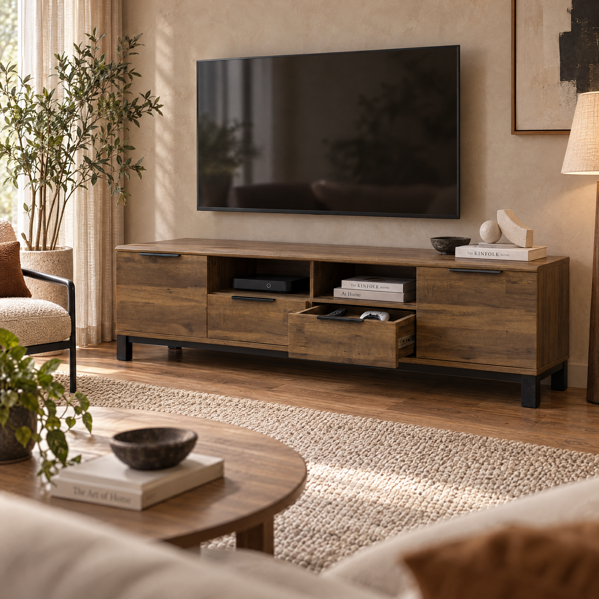 Corsi TV Stand, 1.8M, Elmwood
