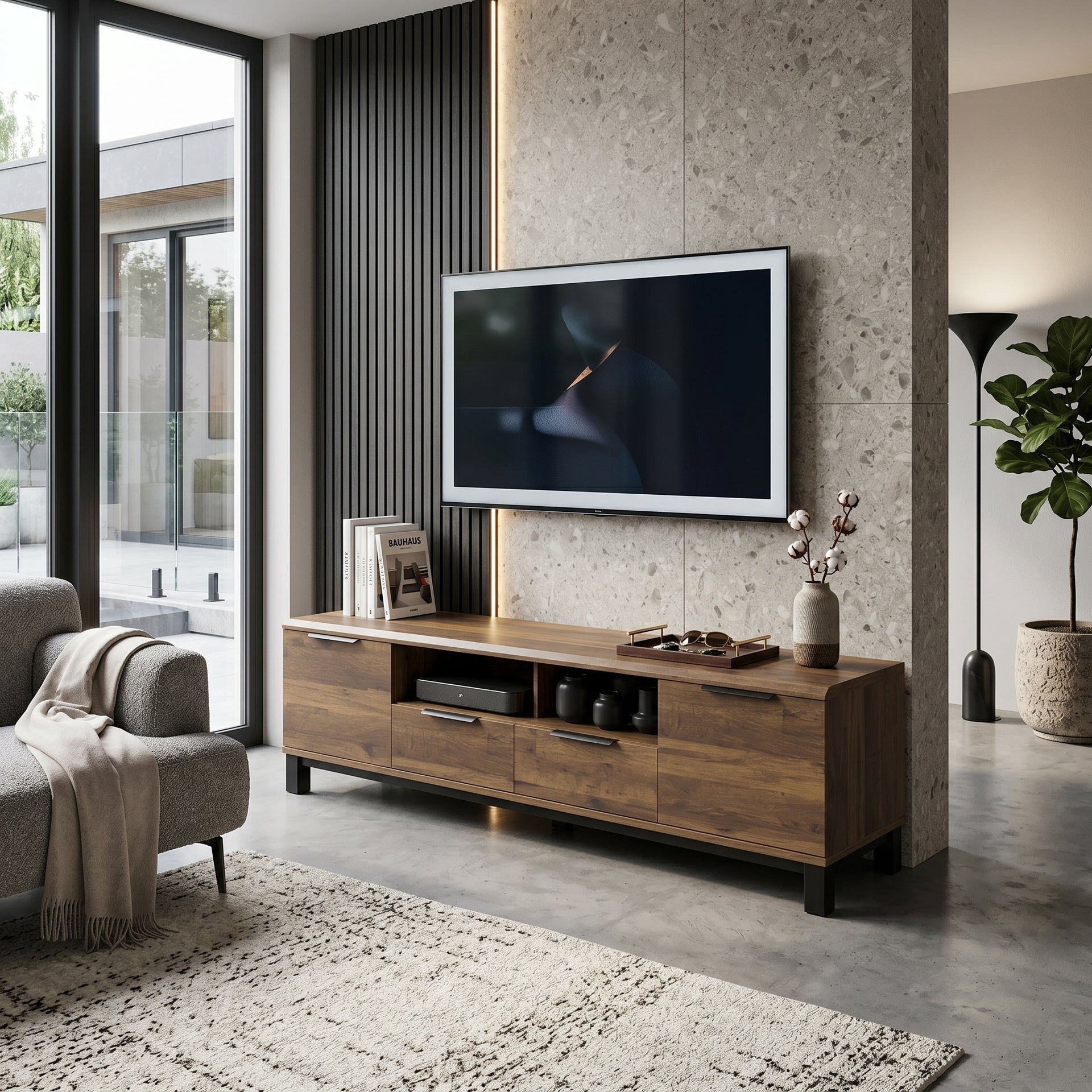 Corsi TV Stand, 1.8M, Elmwood