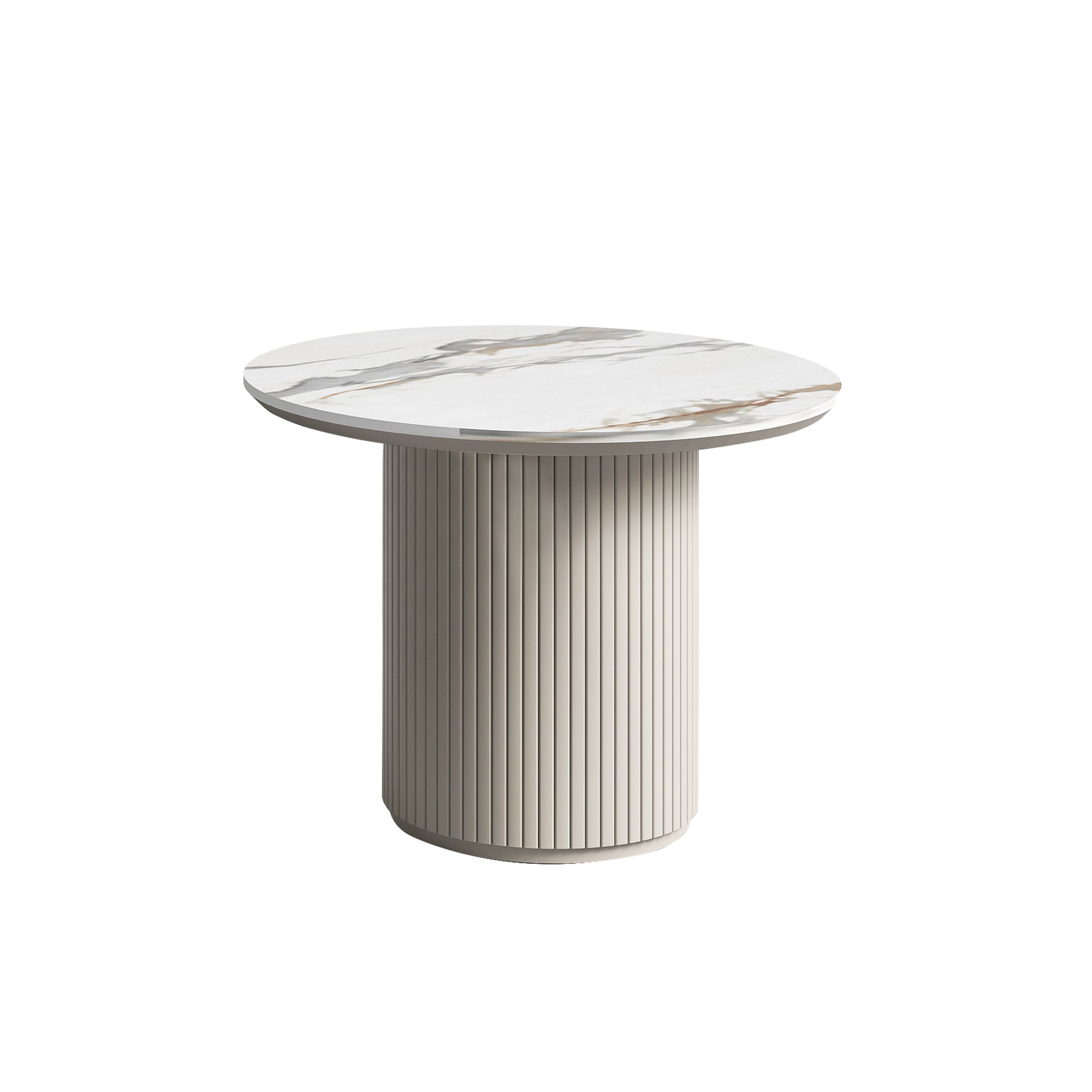 Bruil coffee table 60CM, Matte White & Khaki Grey