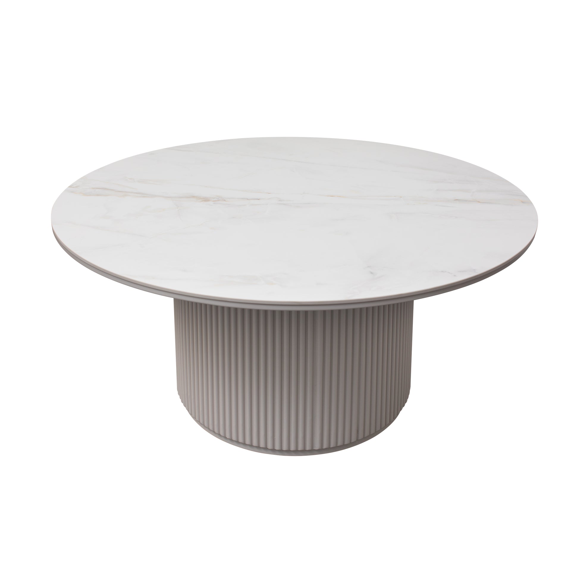 Bruil coffee table 80CM, Matte White & Khaki Grey