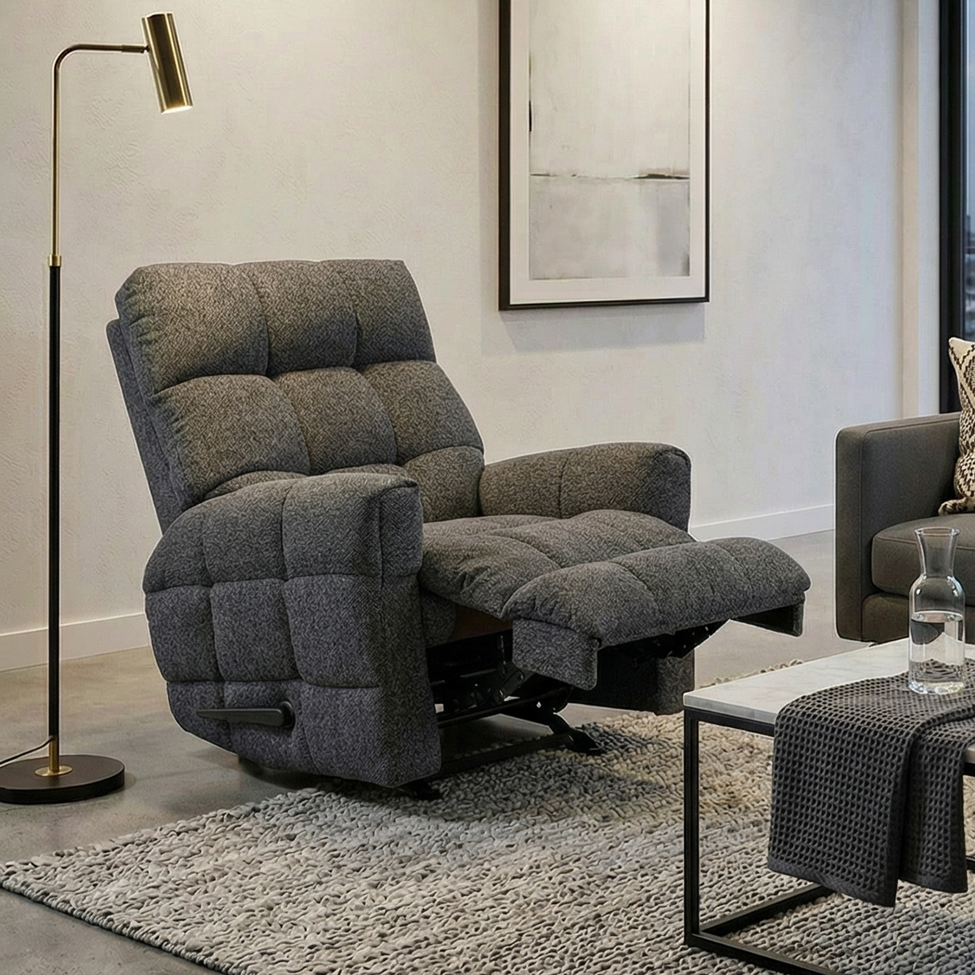 Elba Recliner Chair, Dark Grey