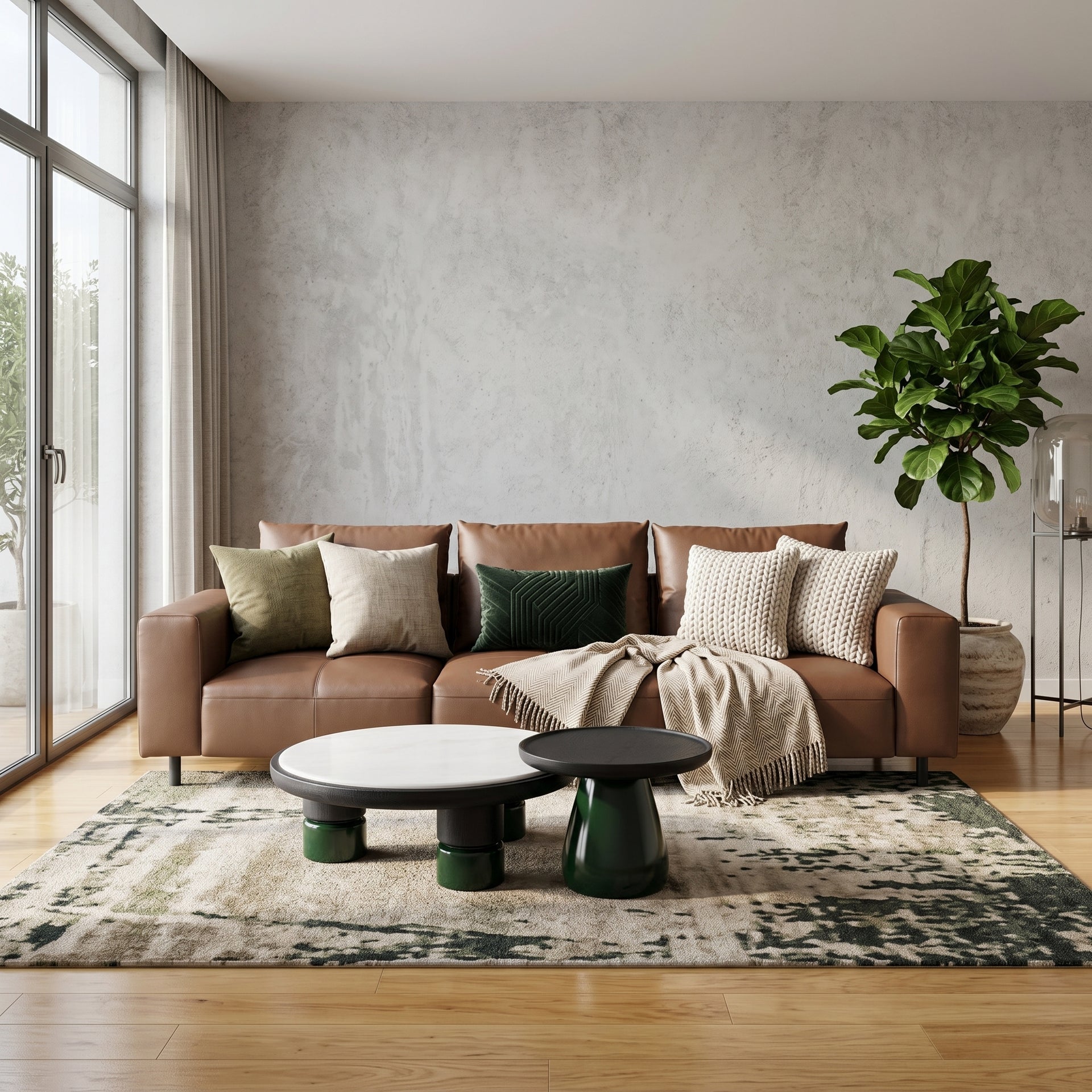 Fano Three Seater Sofa, Brown