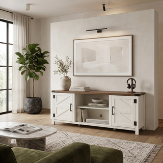 Fondi TV Stand, 1.5M, Golden Walnut & White
