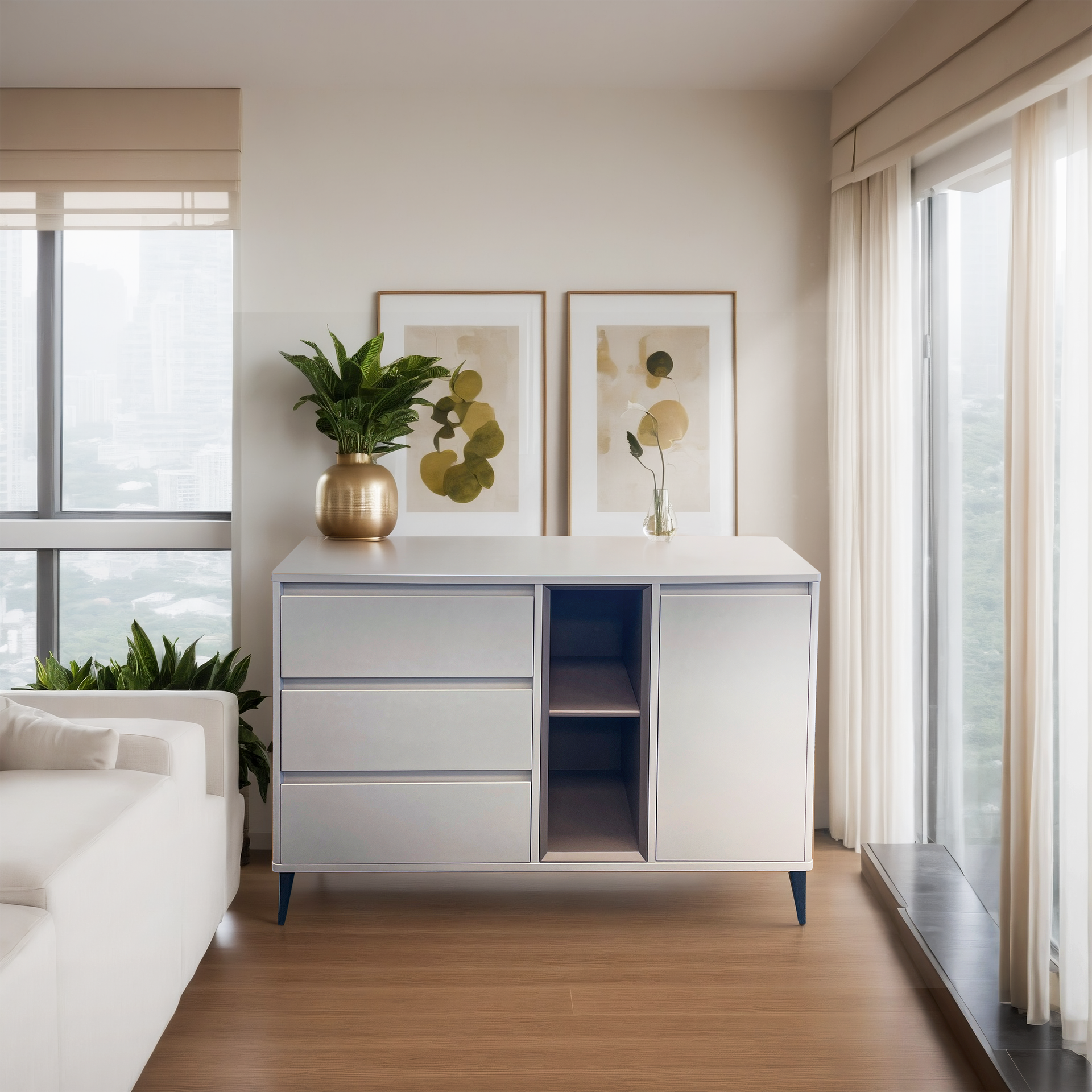 Trevi Storage Cabinet, Khaki