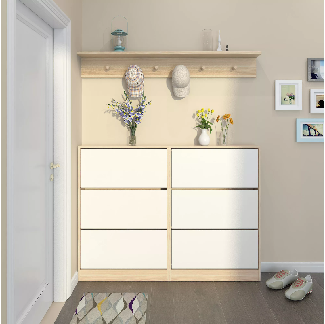 Naples Shoe Cabinet, Oak