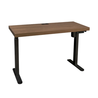 Asti Electric Standing Desk w Charger, 1.4M, Golden Walnut & Black