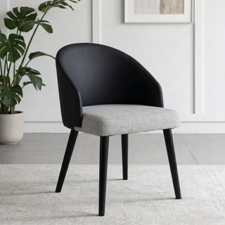 Giba Dining Chair, Black & Grey, Set Of 2