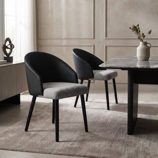 Giba Dining Chair, Black & Grey, Set of 2