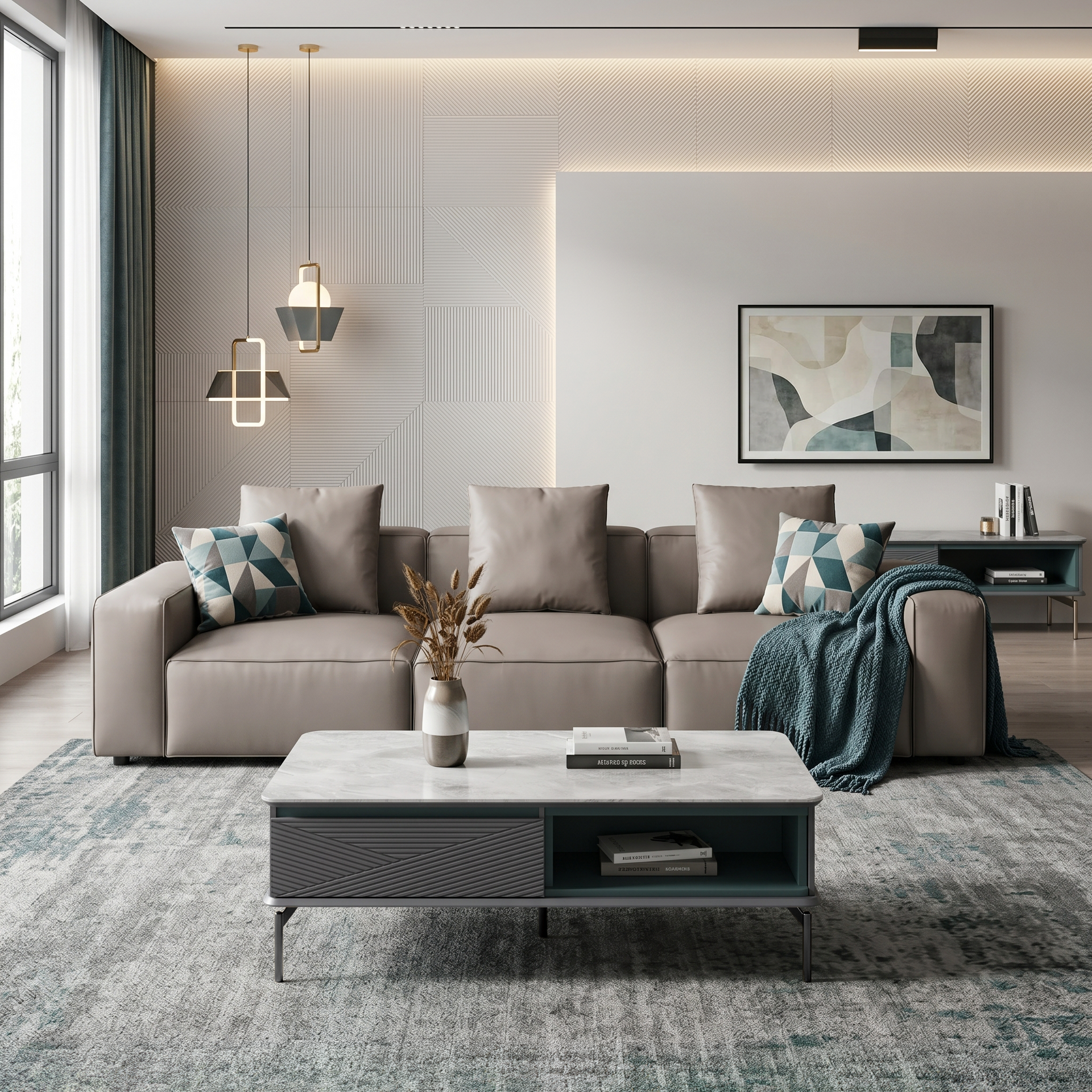 Gorizia Three Seater Sofa, Misty Grey