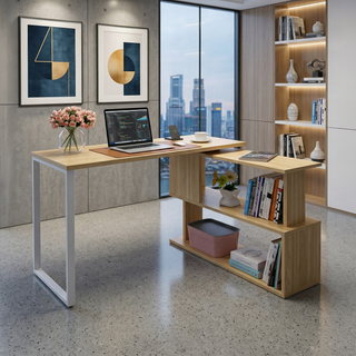  Harvard L-Shaped Office Desk combines modern style with smart functionality, featuring a sleek workspace.