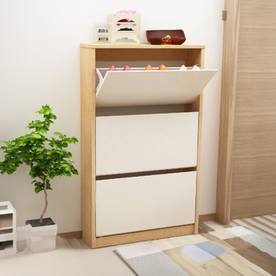 Monza Slim Shoe Cabinet, Oak, 80x27x117cm