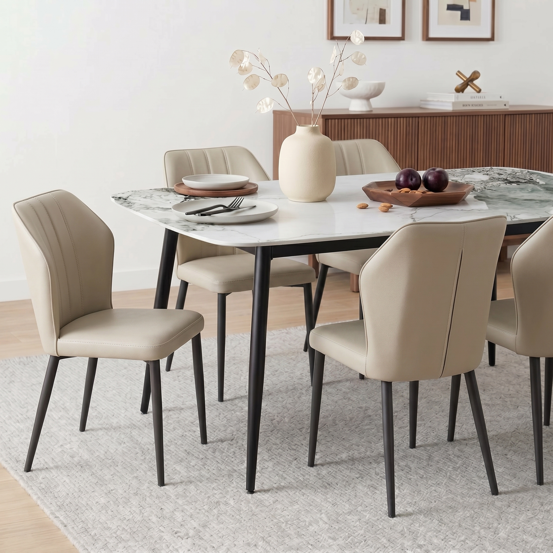 Italian Dining Table, 1.6M, Grey White