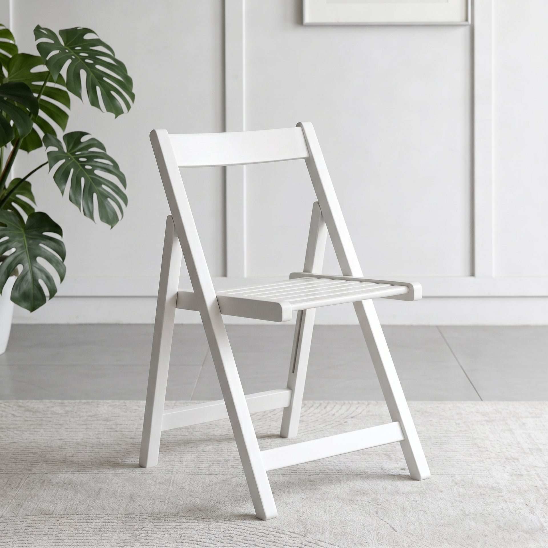 Lecce Foldable Dining Chair, White, Set of 2