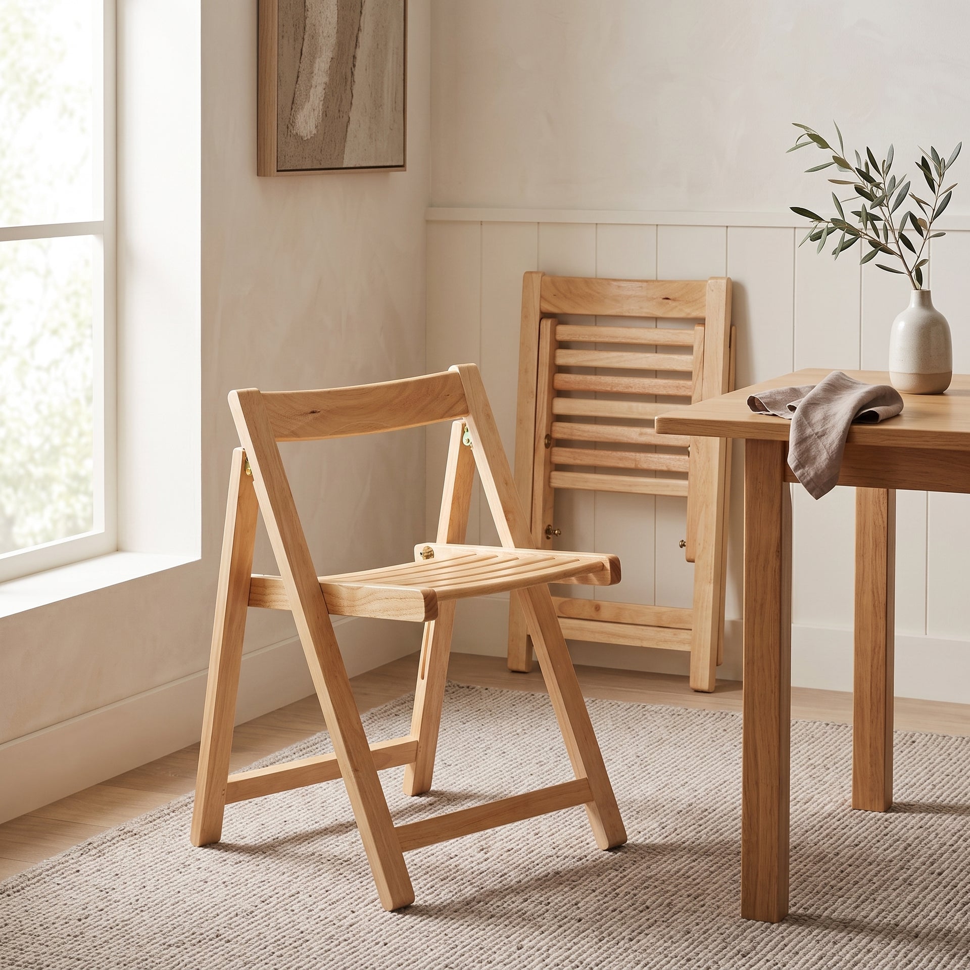 Lecce Foldable Dining Chair, Wood, Set of 2