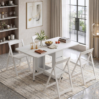 Lecce Foldable Dining Table, 1.4M, White