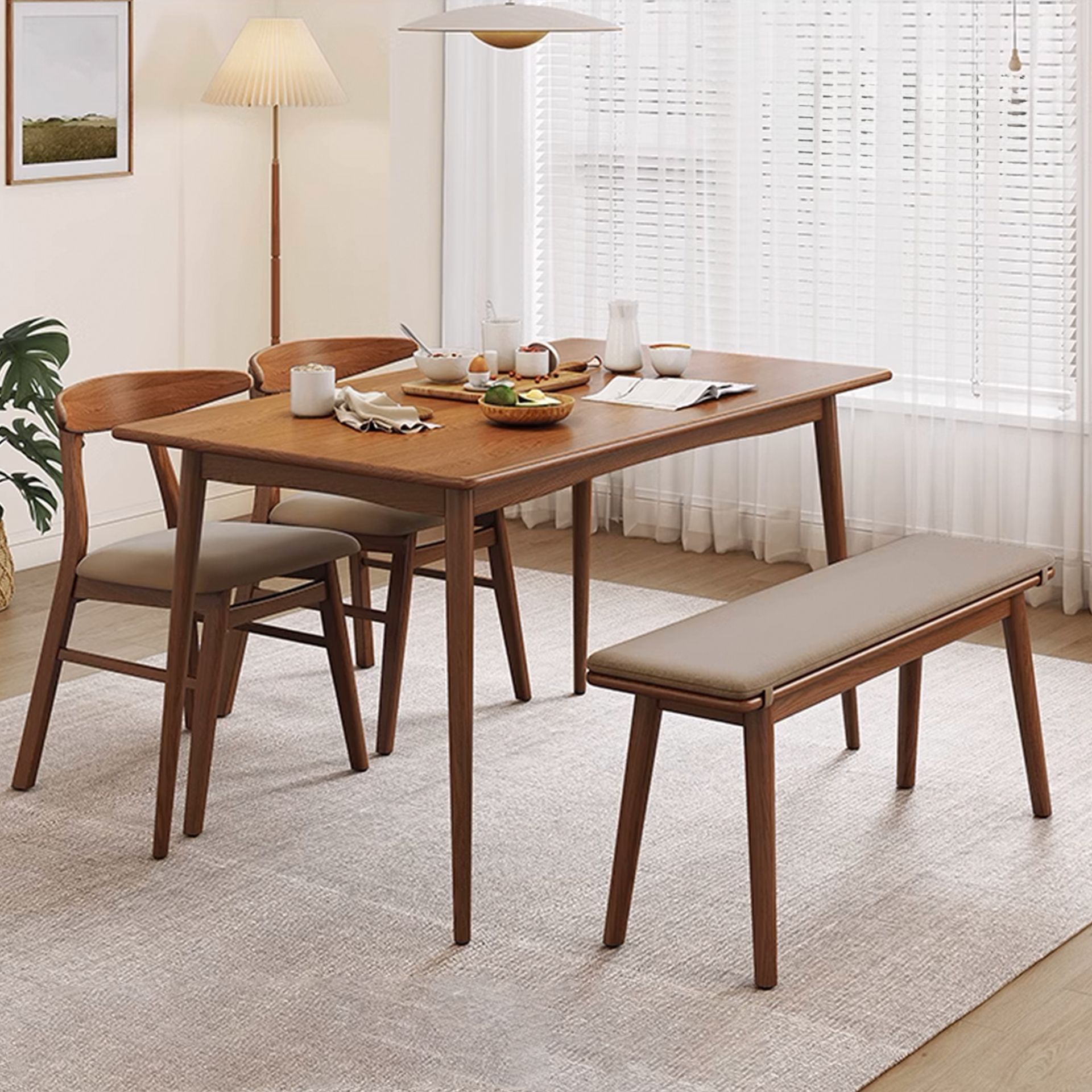 Legnano Dining Bench, 1.4M, Claro Walnut