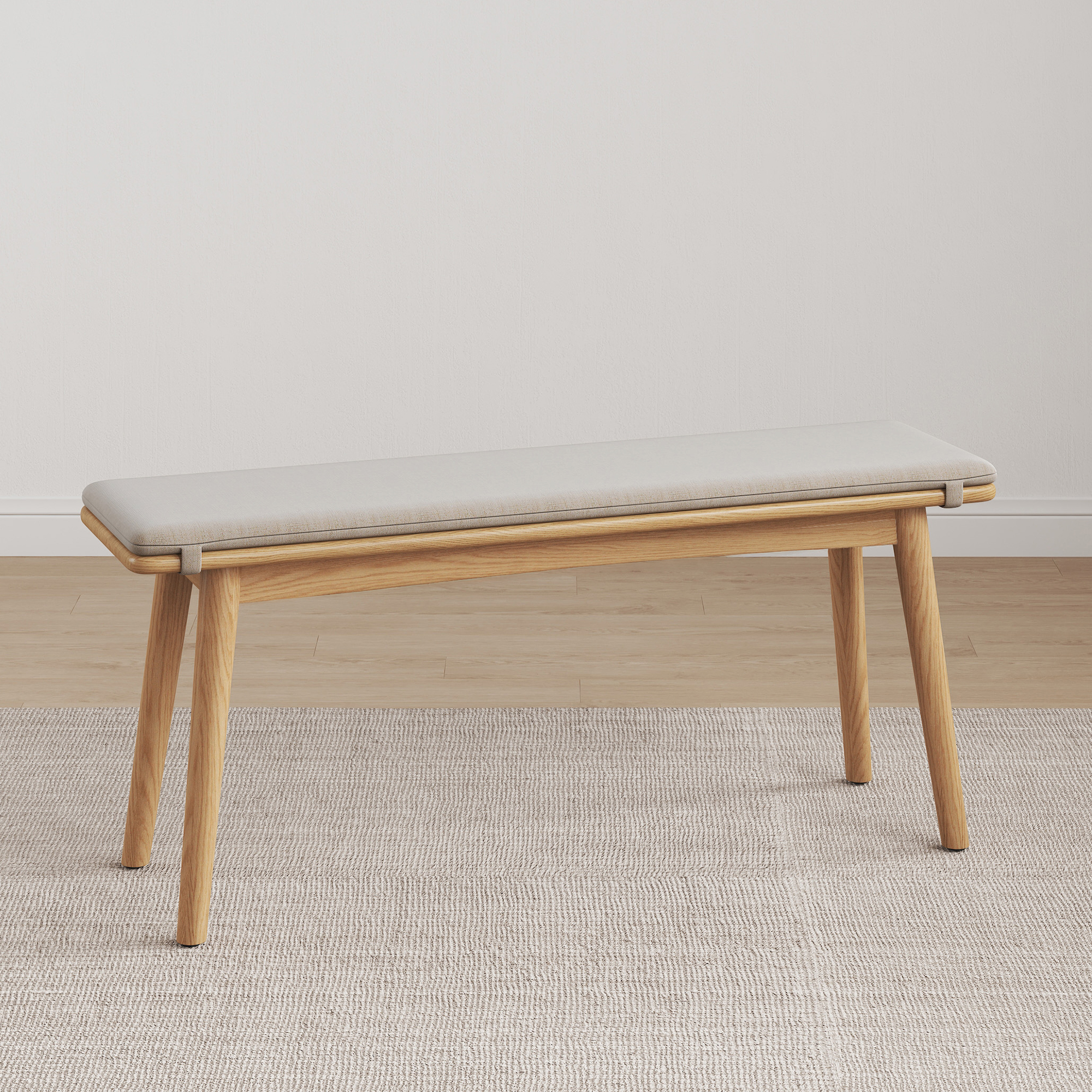 Legnano dining bench with solid wood frame, cushioned seat and removable pad | Proferlo