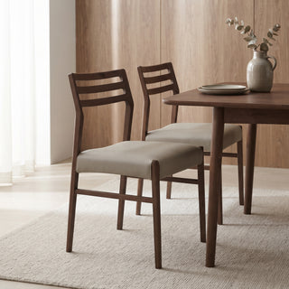 Lodi Dining Chair, Claro Walnut & Grey, Set of 2