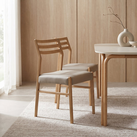 Lodi Dining Chair, Wood/Grey, Set of 2
