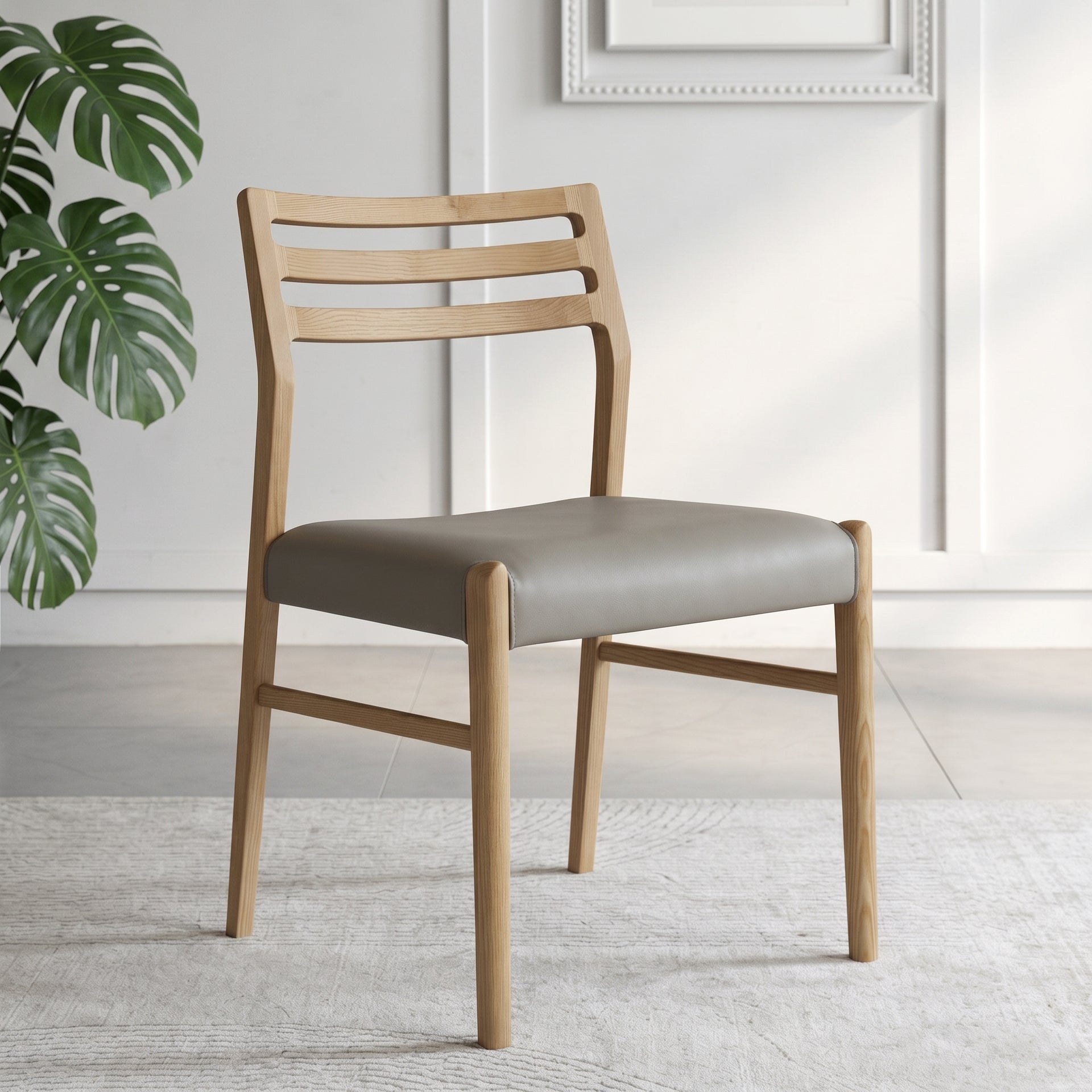 Lodi Dining Chair, Wood/Grey, Set of 2