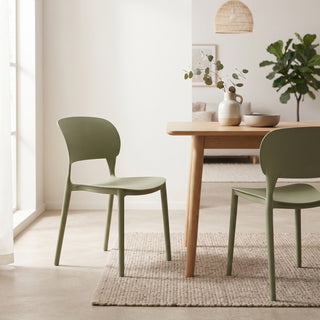 Lucca Stackable Dining Chair, Green, Set of 2