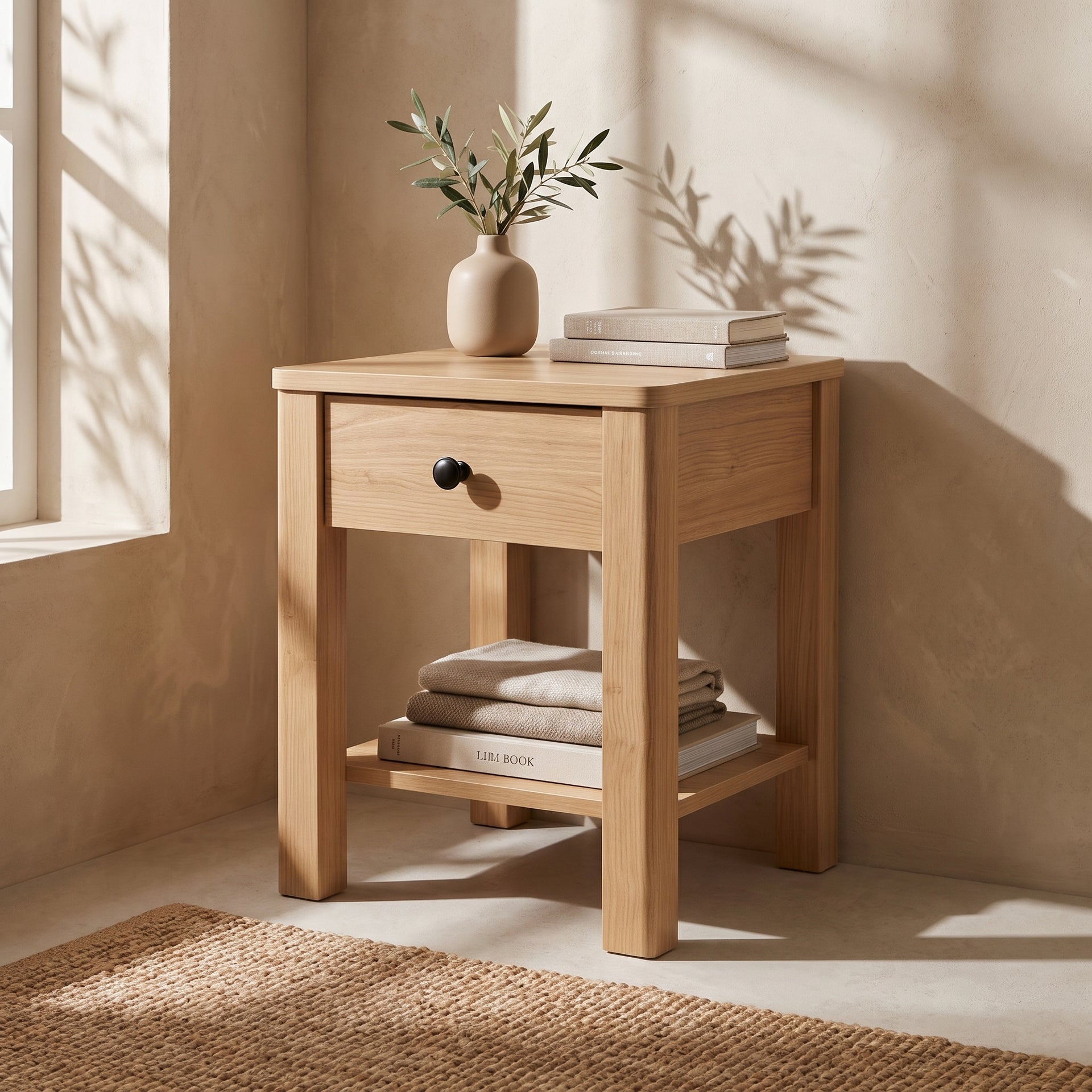 Modena Bedside Table, Oak