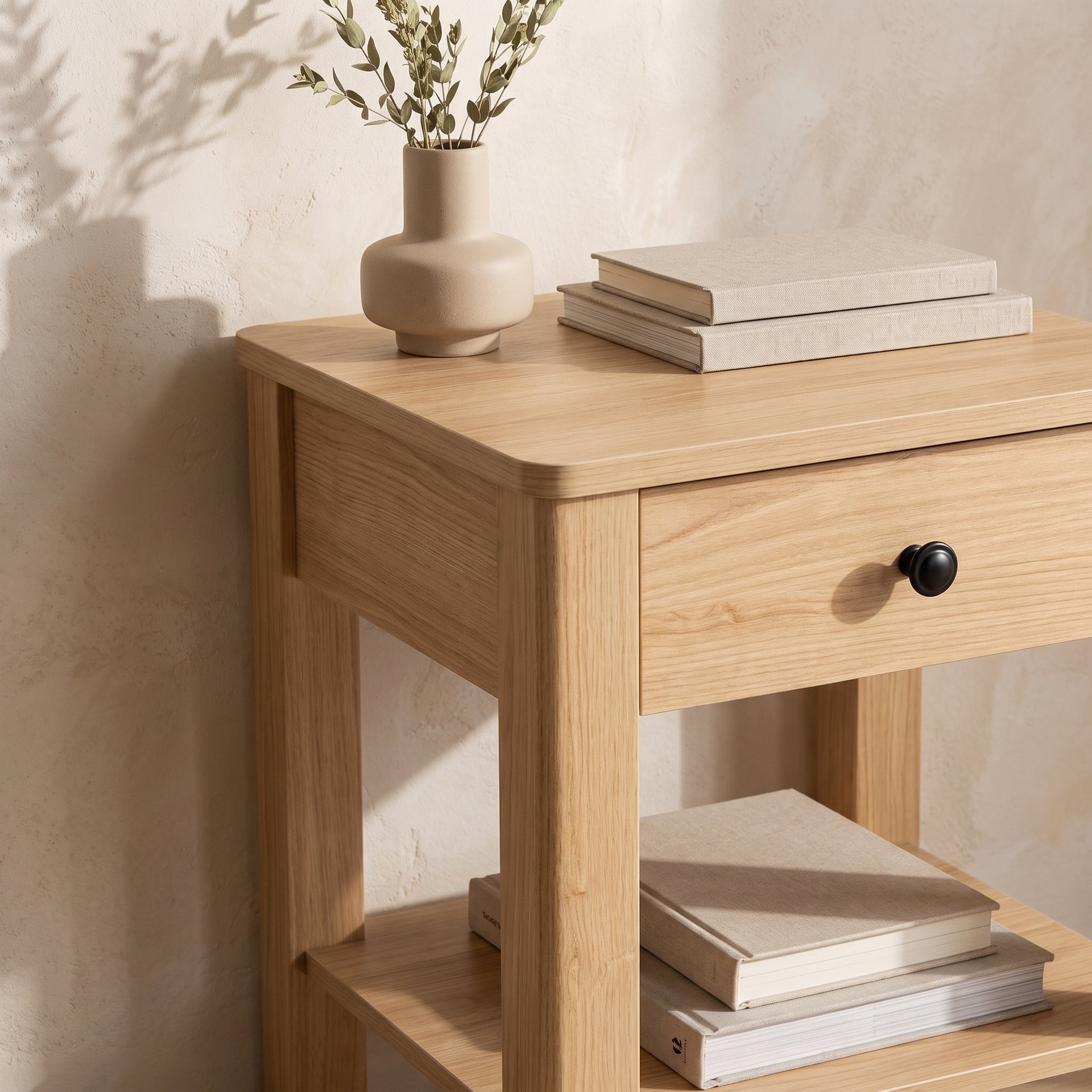 Modena Bedside Table, Oak