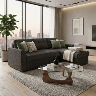 Nola 3 Seater Sofa bed with Storage, Carbon Black