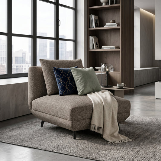 Novara sectional sofa bundle with chaise and coffee table in modern living room | Proferlo
