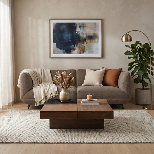 Novara Sectional Sofa, Brown, 2 Seater