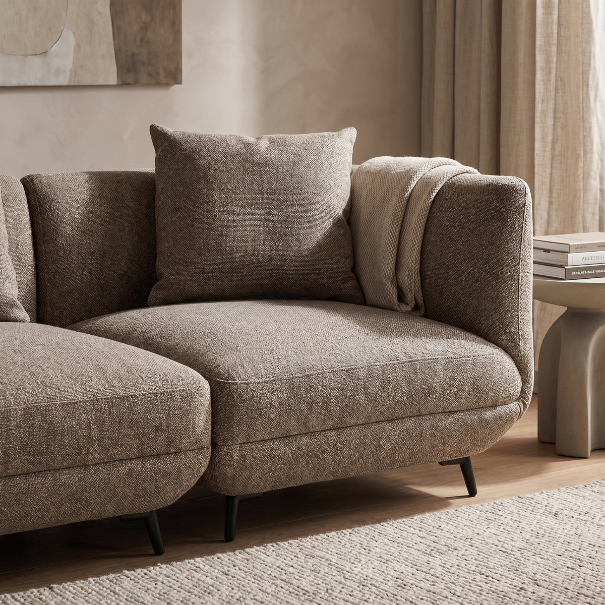 Novara Sectional Sofa, Brown, Corner Section