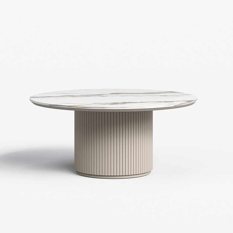 Bruil coffee table 80CM, Matte White & Grey