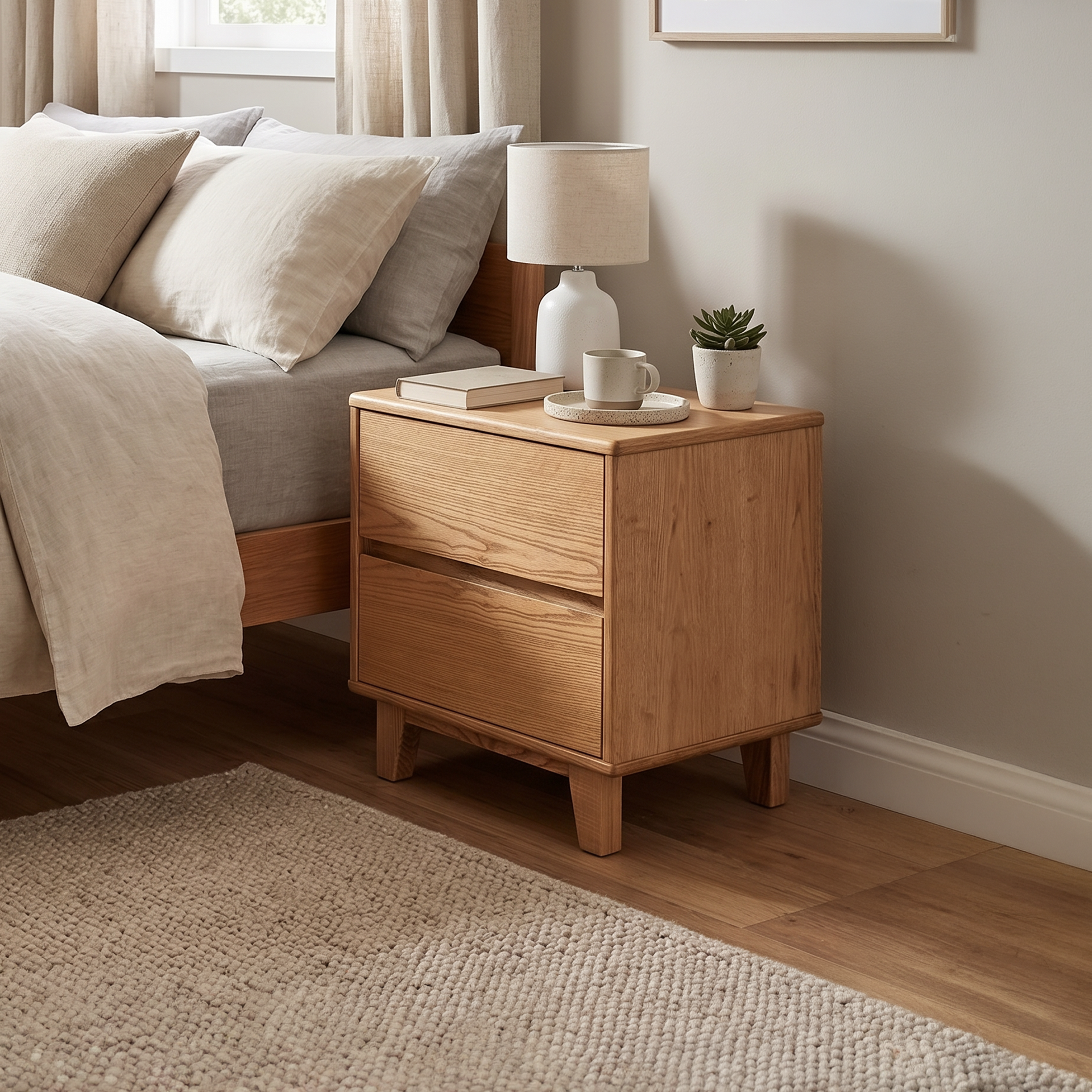 Arezzo Bedside Table, Wood