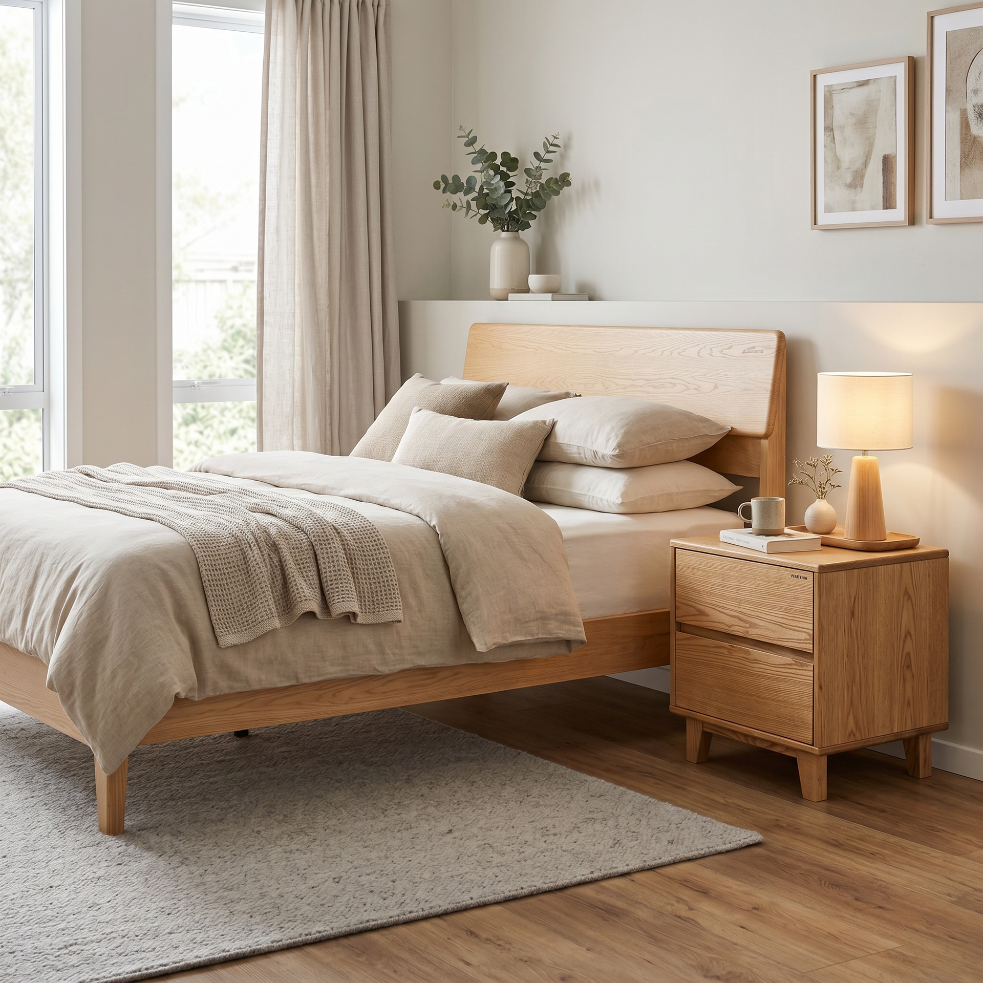 Arezzo Bedside Table, Wood