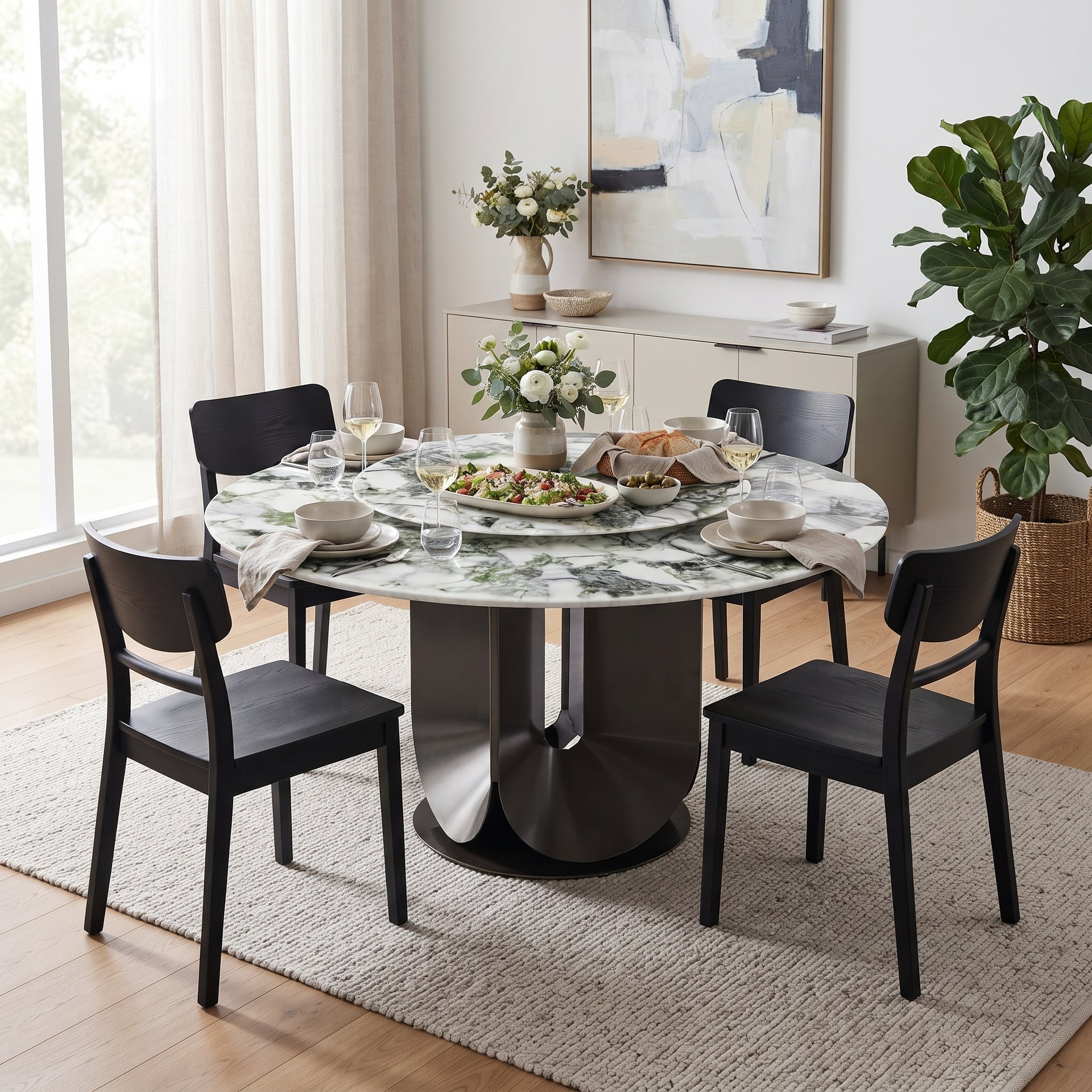 Orosei Round Dining Table, 1.35M