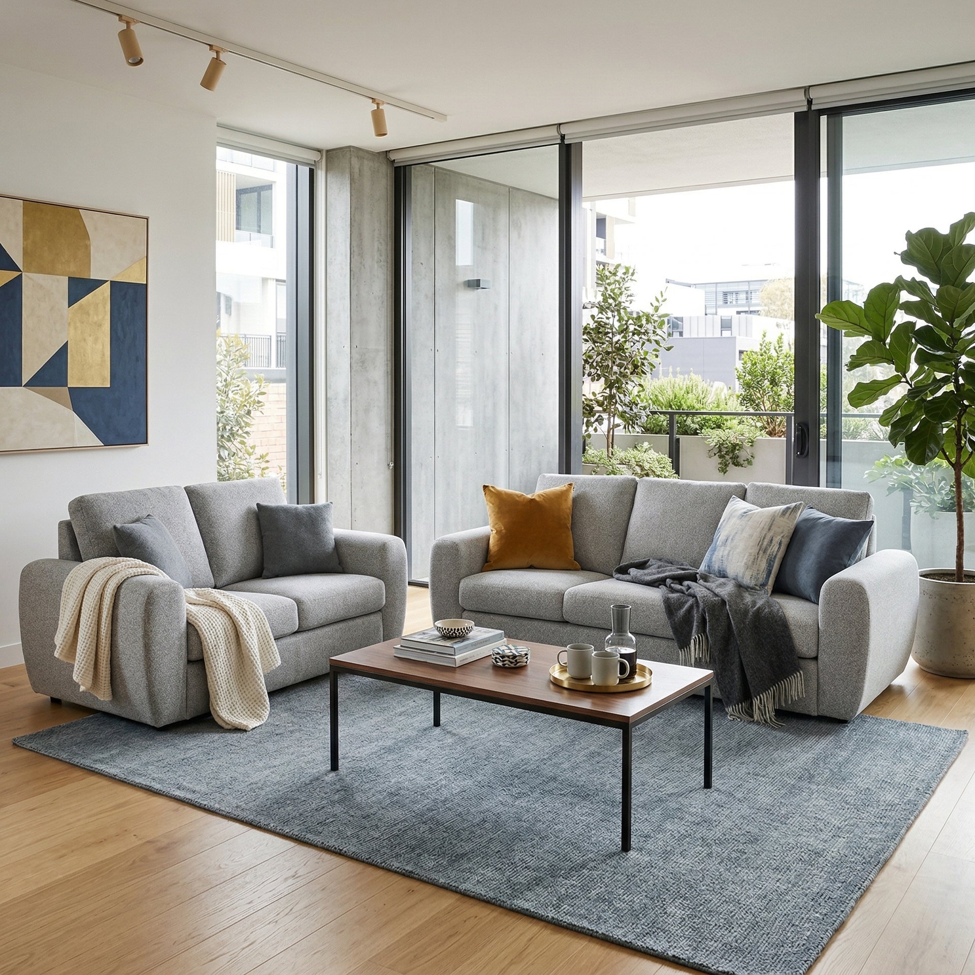 Orvieto Two Seater Sofa, Grey