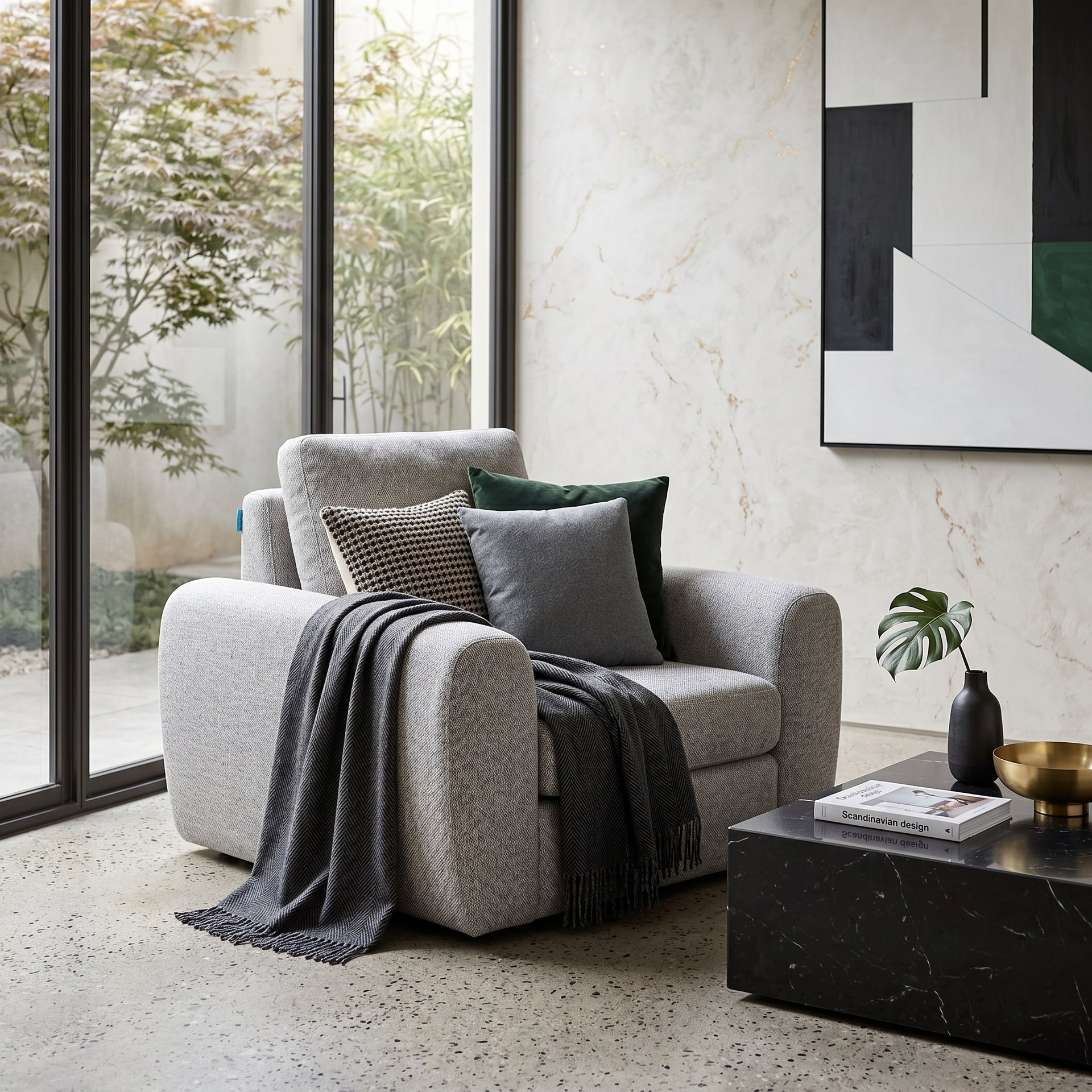 Orvieto Single Seater Sofa, Grey