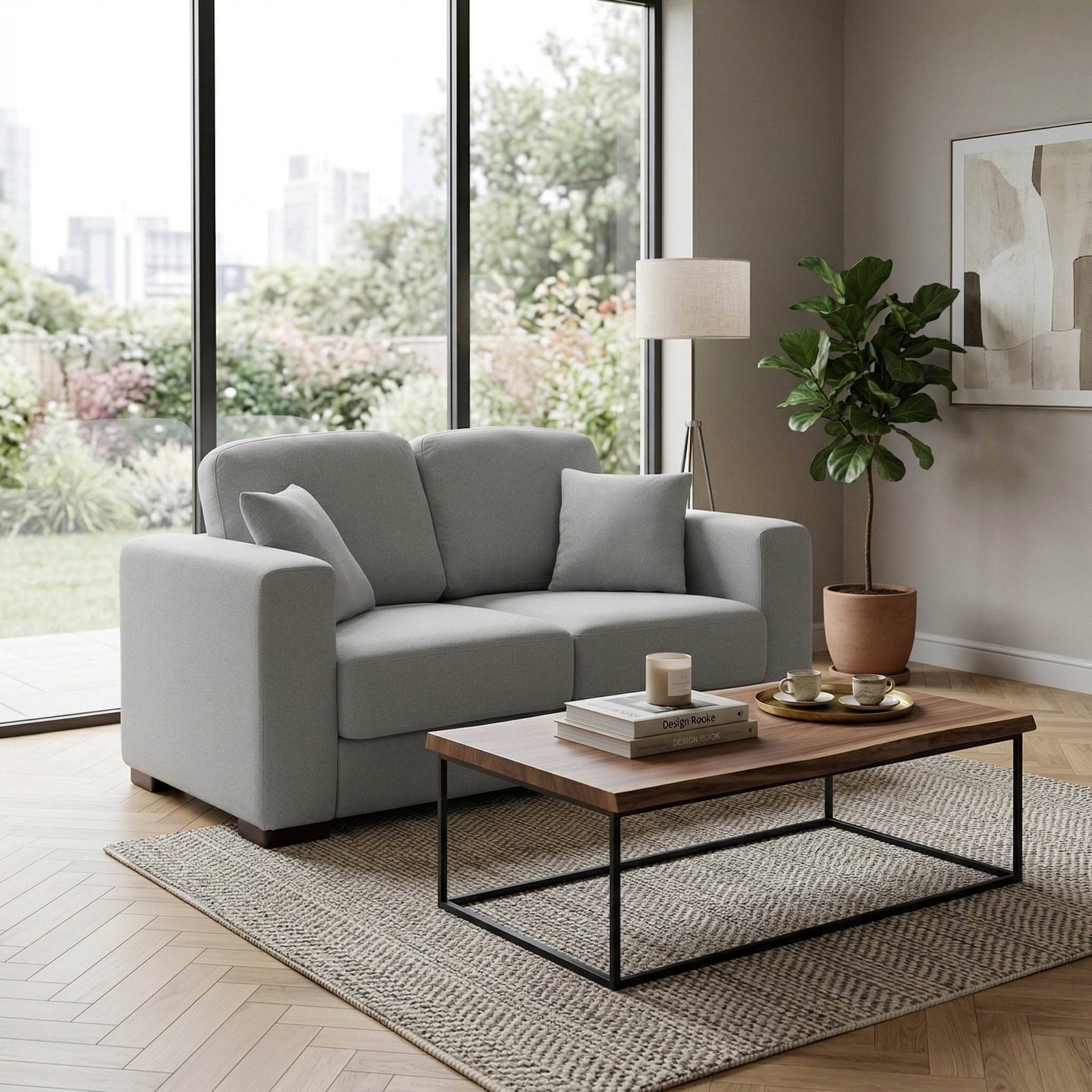 Osani Fabric 2-seater Sofa, Grey