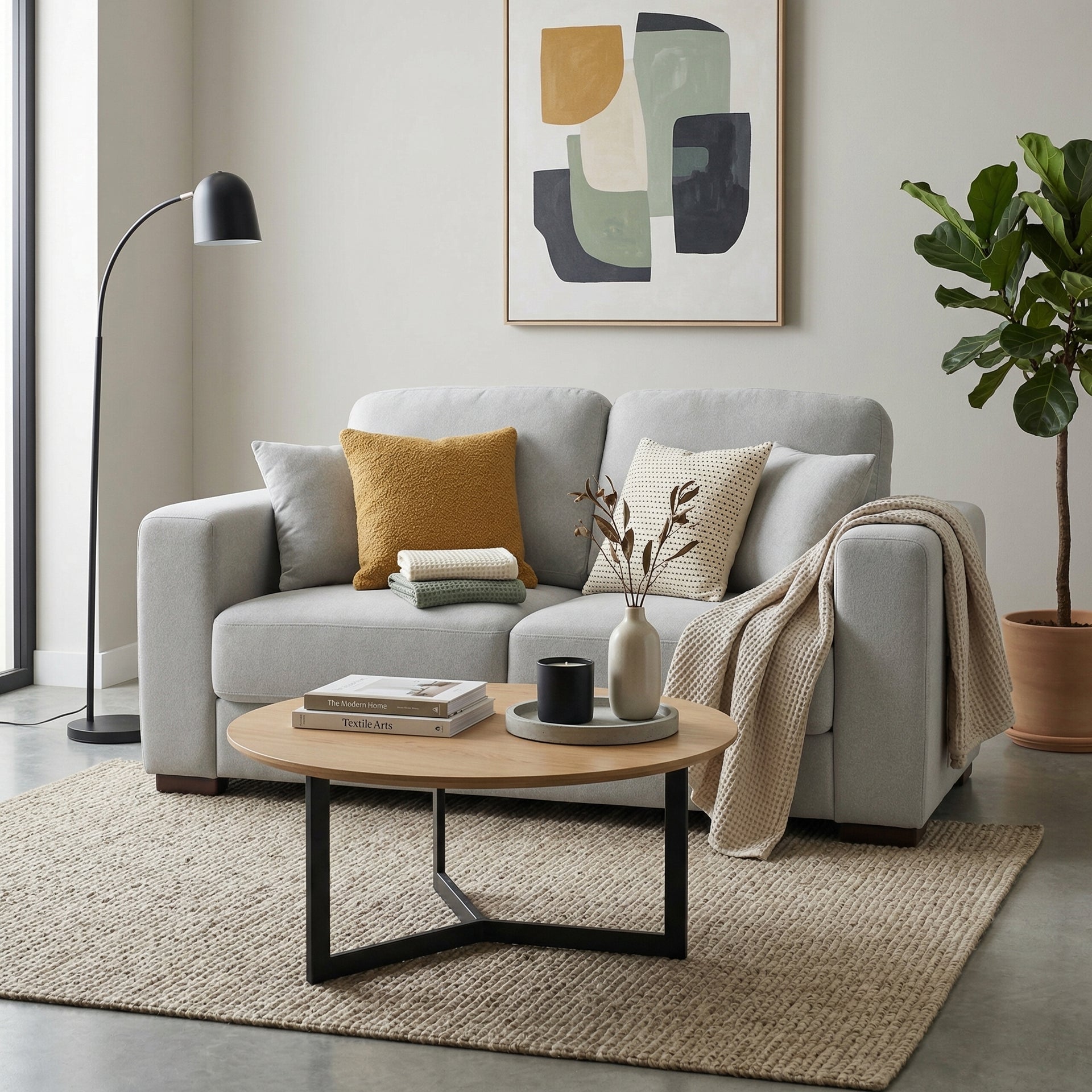 Osani Fabric 2-seater Sofa, Grey