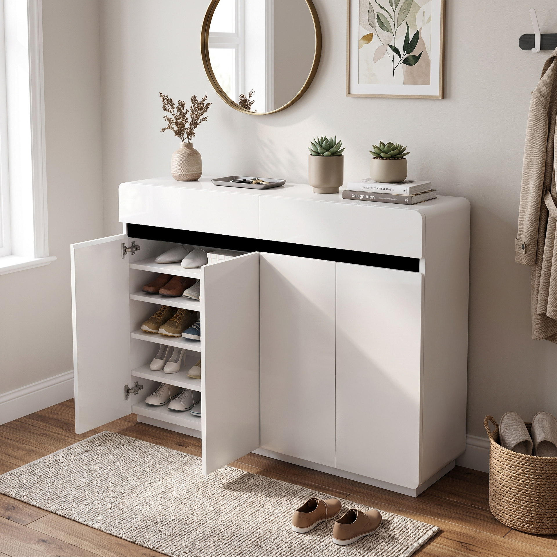 Padua 4 Door Shoe Cabinet