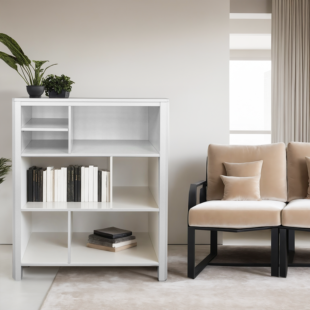 Pereta 3-Tier Bookcase, White