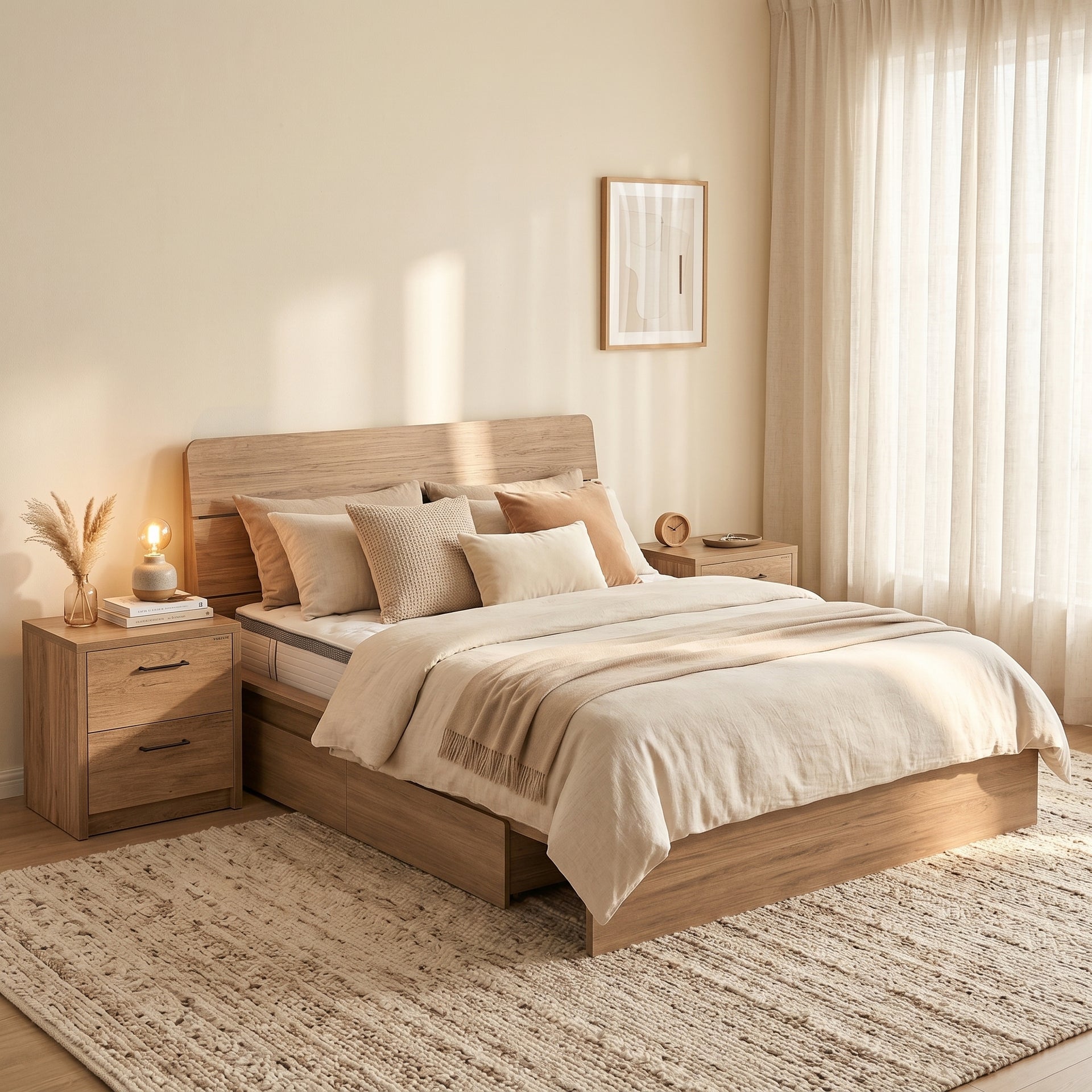 Platsa-A Bedframe with 2 Underneath Drawer, King