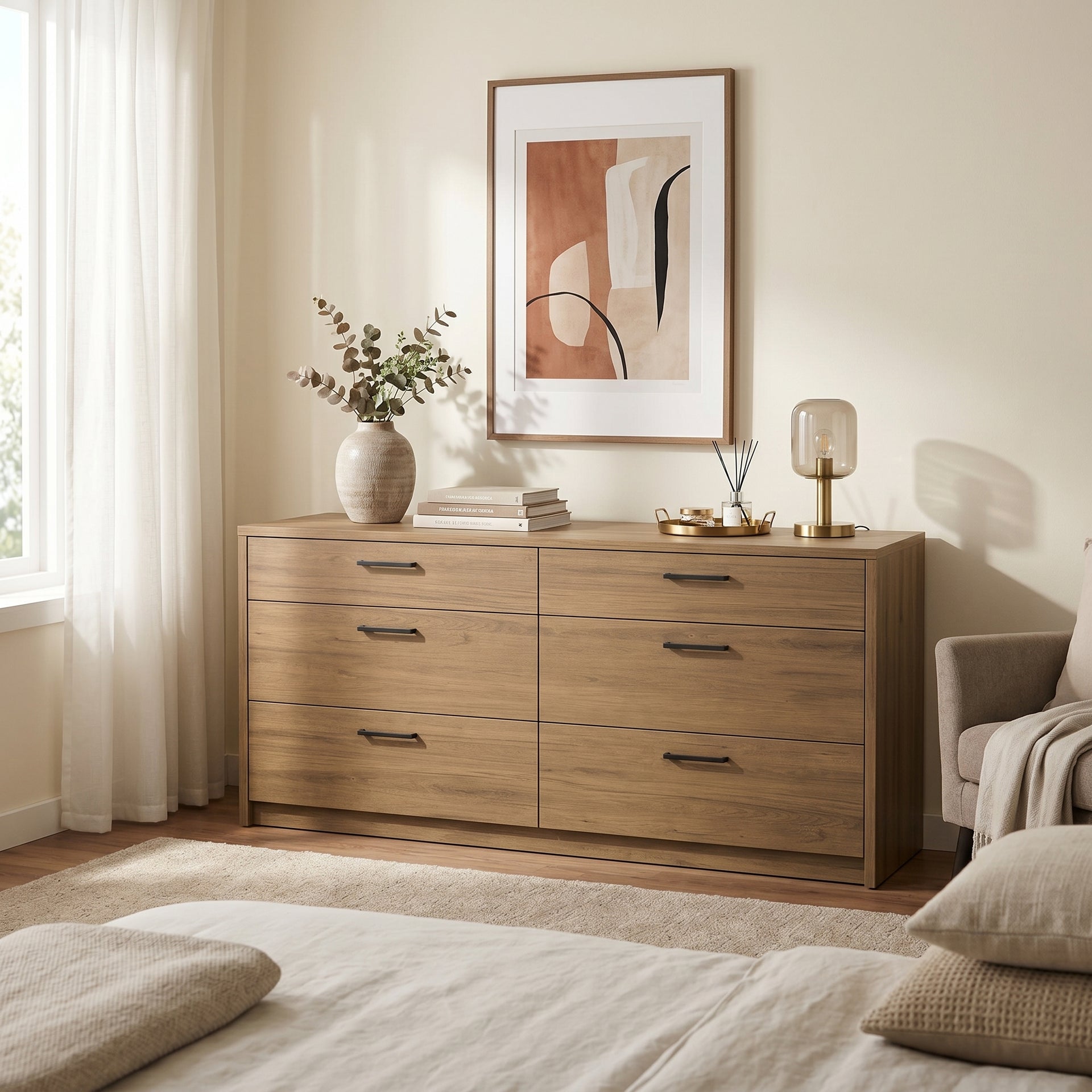 Platsa 6 Drawer Chest, Grey Oak